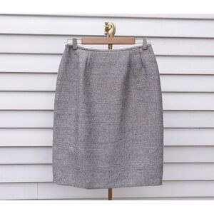 Vintage 90s Le Suit Silver Grey Midrise Pencil Skirt